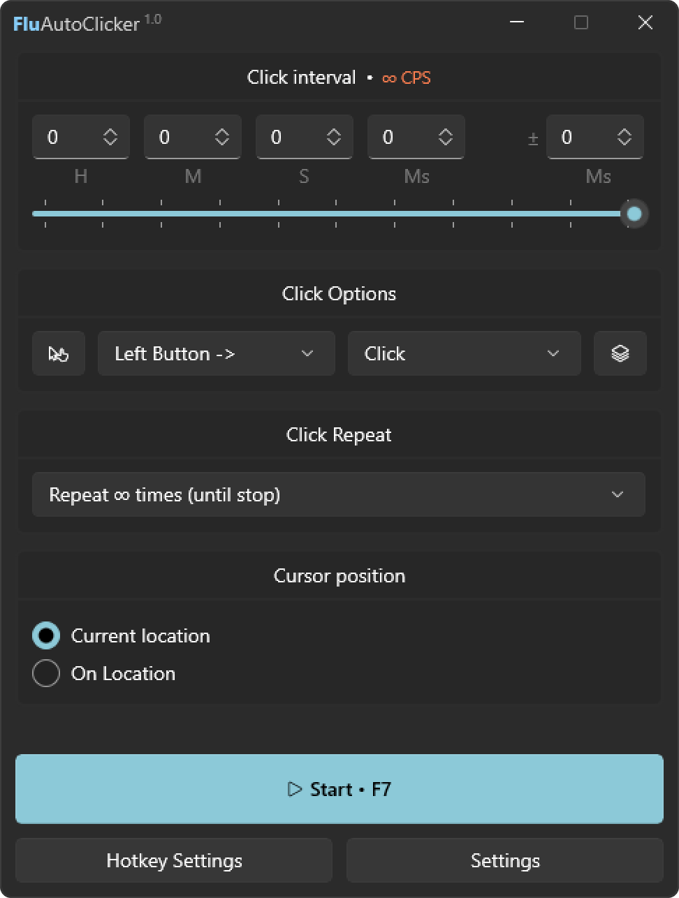Fluent AutoClicker Interface